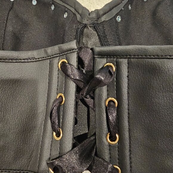 Daisy Corsets Faux Leather Spike Bra - Picture 3 of 5